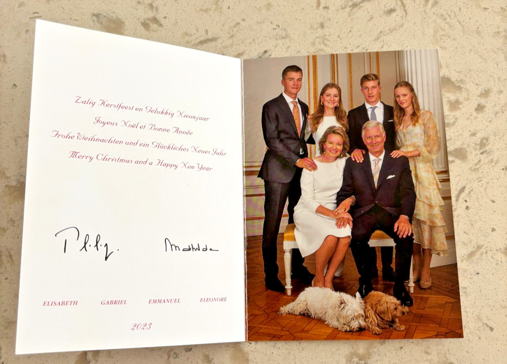 BELGIUM King Philippe & Queen Mathilde & Children 2022-2023 Holiday Card